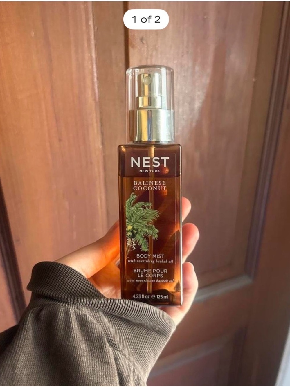 NEST Fragrances Balinese Coconut Body Mist — Brown and Gold Bottle